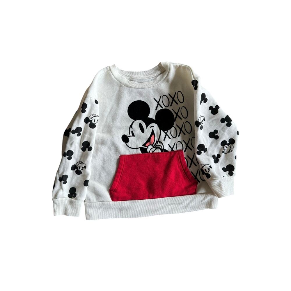 Disney Mickey Mouse Toddler Sweatshirt 3T Flocked Graphic